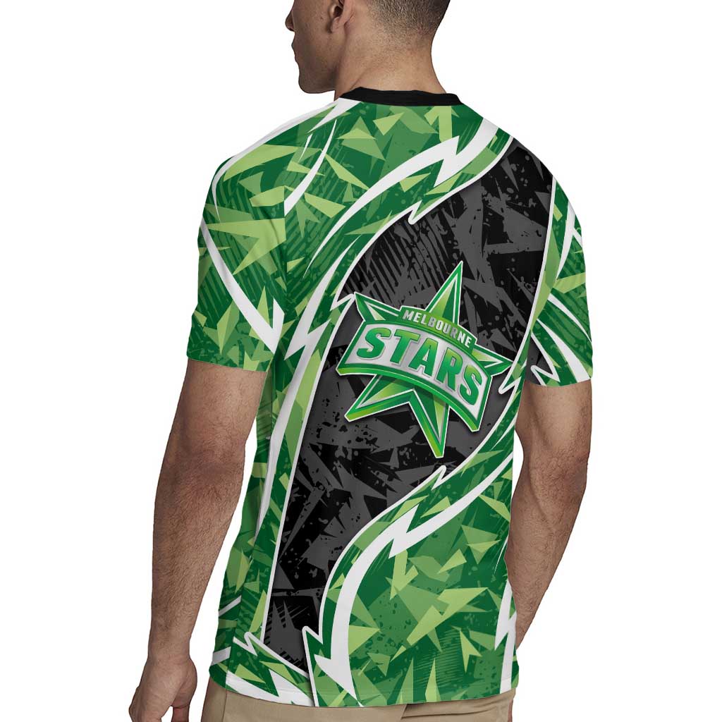 Melbourne Stars Rugby Jersey Flaming Lightning Storm Geometric Sports Mascot Art