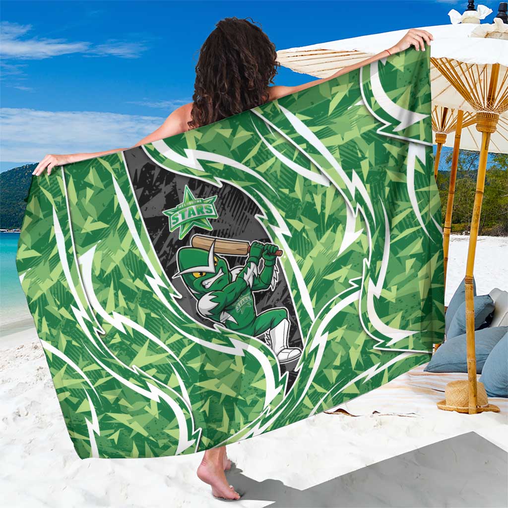 Melbourne Stars Sarong Flaming Lightning Storm Geometric Sports Mascot Art