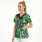 Melbourne Stars Scrub Top Flaming Lightning Storm Geometric Sports Mascot Art