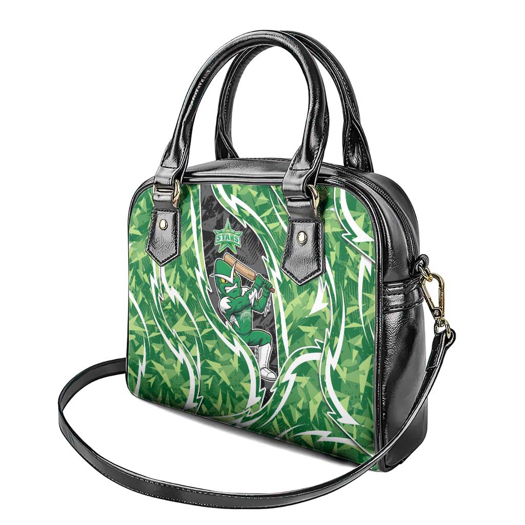 Melbourne Stars Shoulder Handbag Flaming Lightning Storm Geometric Sports Mascot Art