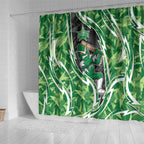 Melbourne Stars Shower Curtain Flaming Lightning Storm Geometric Sports Mascot Art