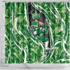 Melbourne Stars Shower Curtain Flaming Lightning Storm Geometric Sports Mascot Art
