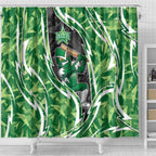Melbourne Stars Shower Curtain Flaming Lightning Storm Geometric Sports Mascot Art