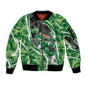 Melbourne Stars Sleeve Zip Bomber Jacket Flaming Lightning Storm Geometric Sports Mascot Art