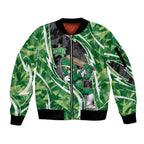 Melbourne Stars Sleeve Zip Bomber Jacket Flaming Lightning Storm Geometric Sports Mascot Art