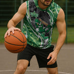 Melbourne Stars Sleeveless Hoodie Flaming Lightning Storm Geometric Sports Mascot Art