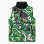 Melbourne Stars Sleeveless Puffer Jacket Flaming Lightning Storm Geometric Sports Mascot Art
