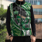 Melbourne Stars Sleeveless Puffer Jacket Flaming Lightning Storm Geometric Sports Mascot Art
