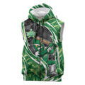 Melbourne Stars Sleeveless Zip Hoodie Flaming Lightning Storm Geometric Sports Mascot Art