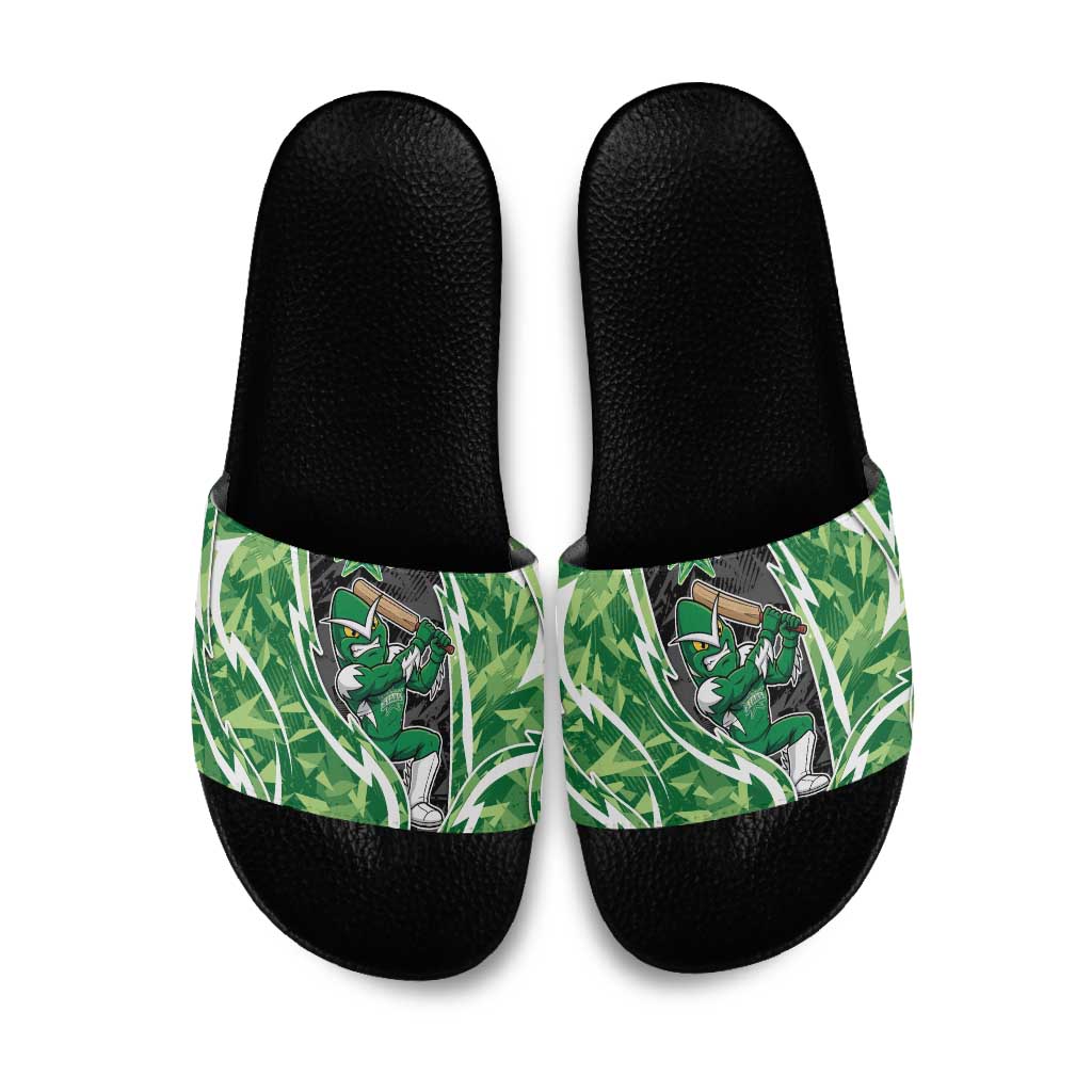 Melbourne Stars Slide Sandals Flaming Lightning Storm Geometric Sports Mascot Art