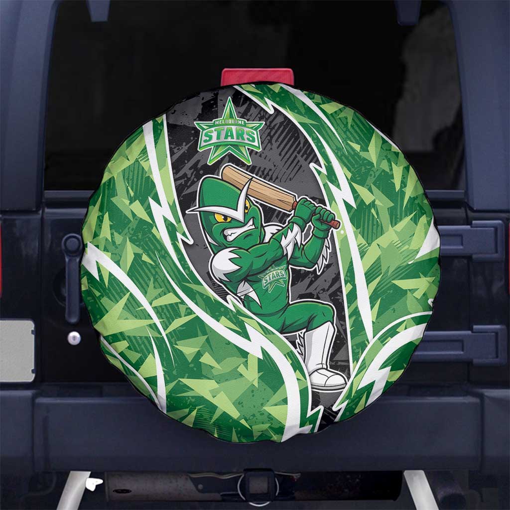 Melbourne Stars Spare Tire Cover Flaming Lightning Storm Geometric Sports Mascot Art