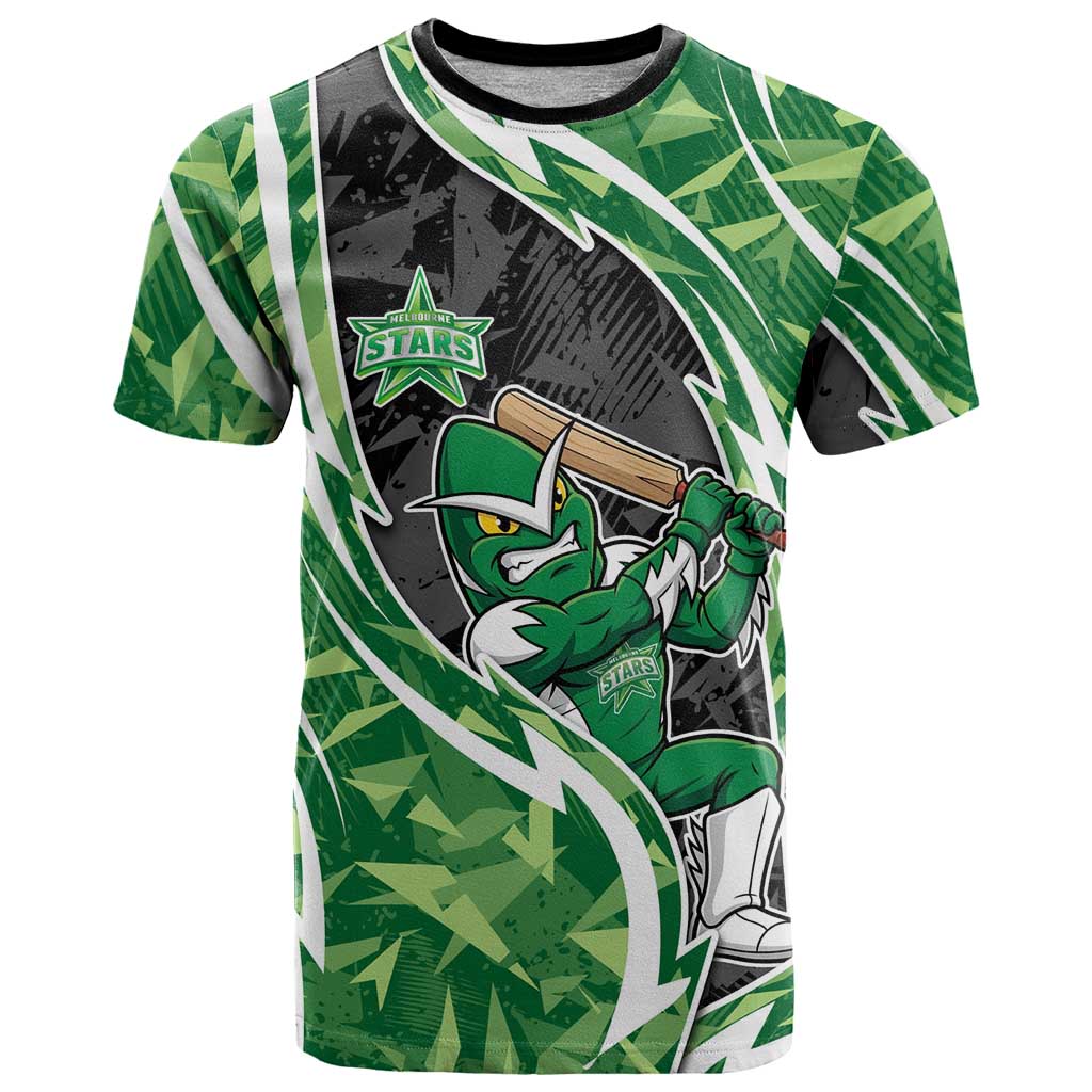 Melbourne Stars T Shirt Flaming Lightning Storm Geometric Sports Mascot Art