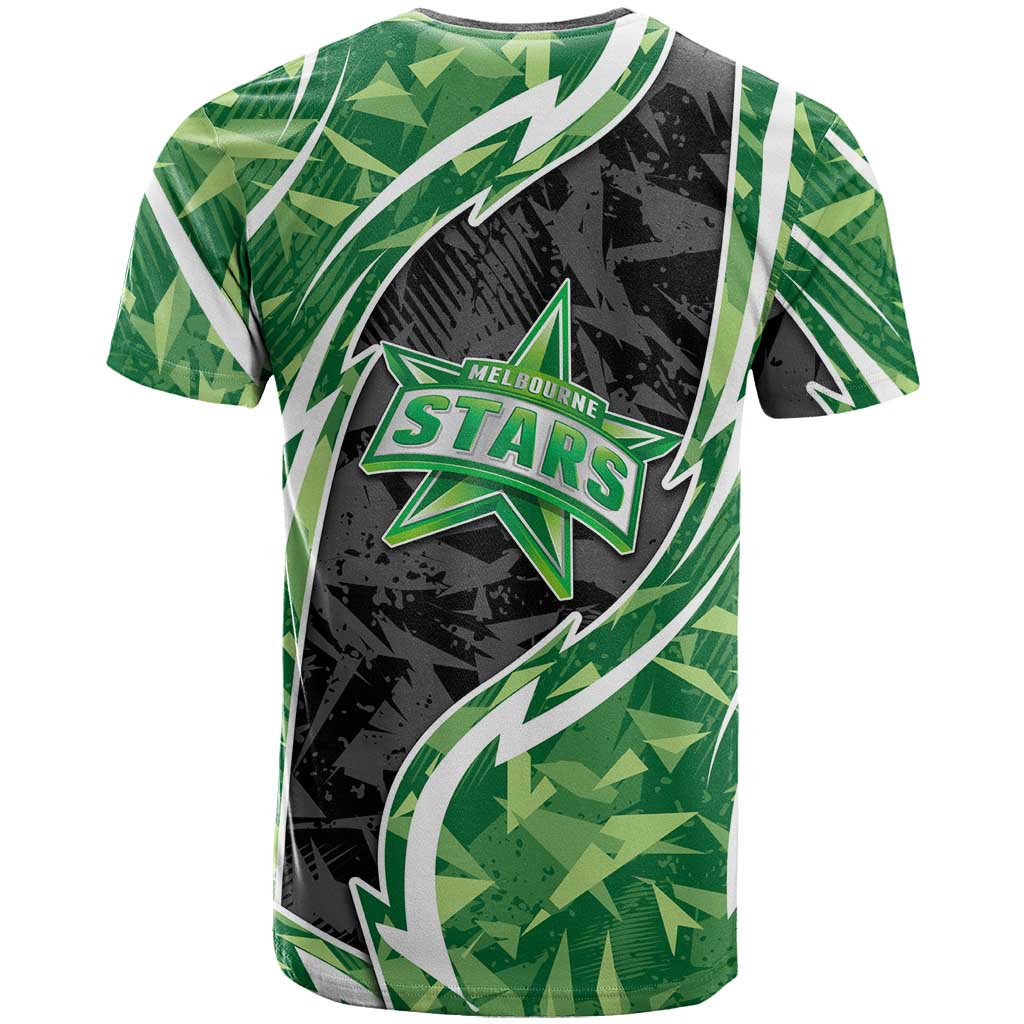 Melbourne Stars T Shirt Flaming Lightning Storm Geometric Sports Mascot Art
