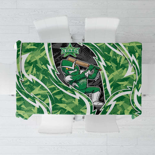 Melbourne Stars Tablecloth Flaming Lightning Storm Geometric Sports Mascot Art