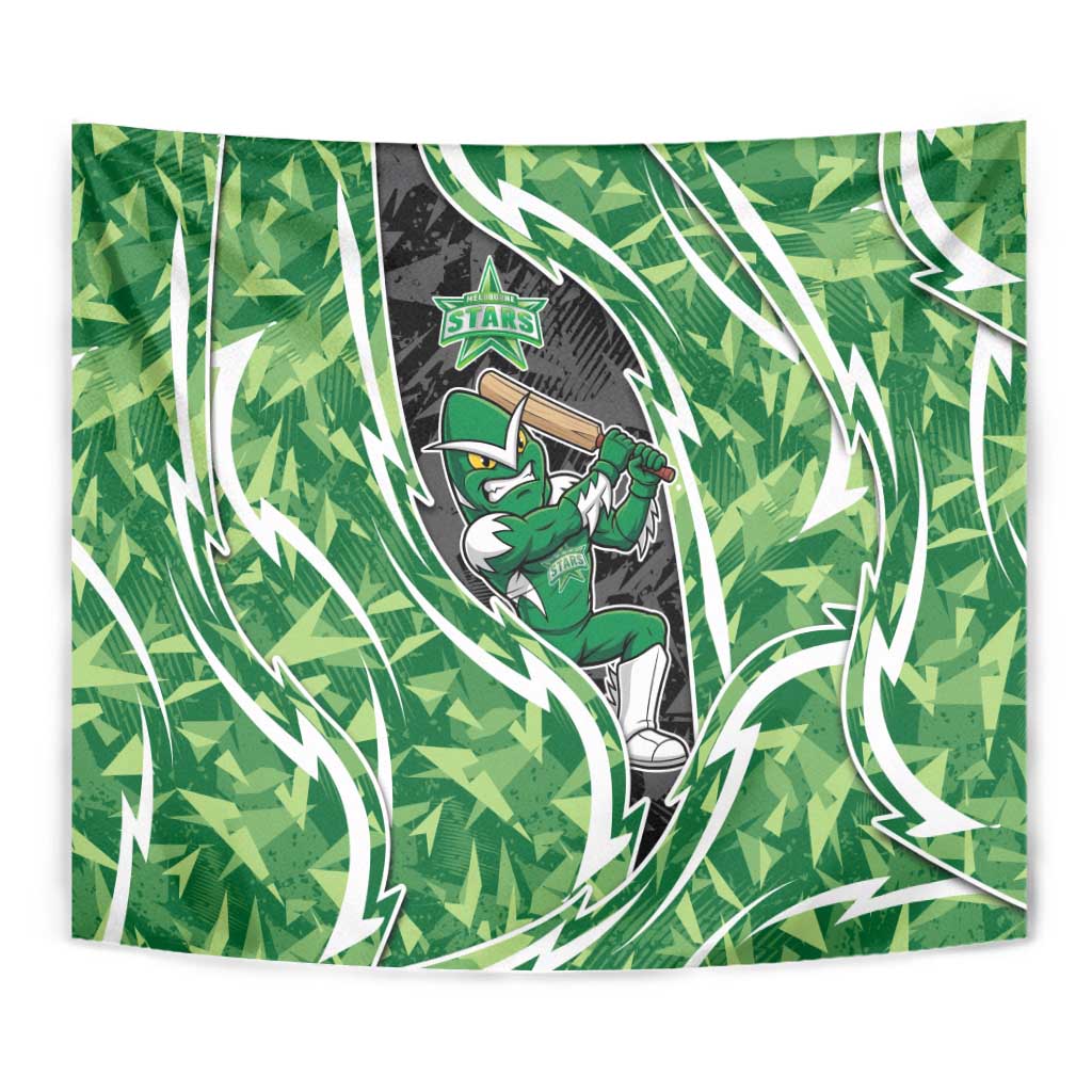 Melbourne Stars Tapestry Flaming Lightning Storm Geometric Sports Mascot Art