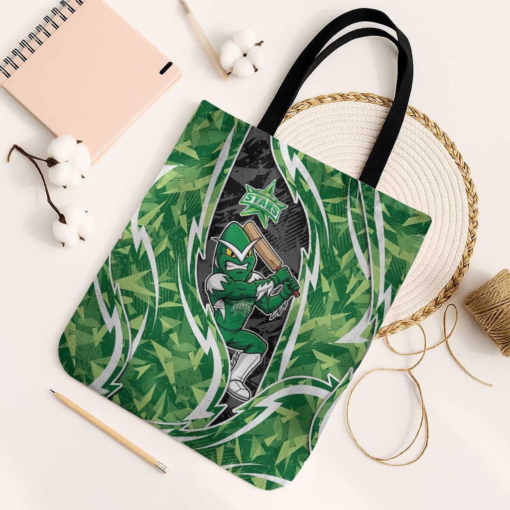 Melbourne Stars Tote Bag Flaming Lightning Storm Geometric Sports Mascot Art