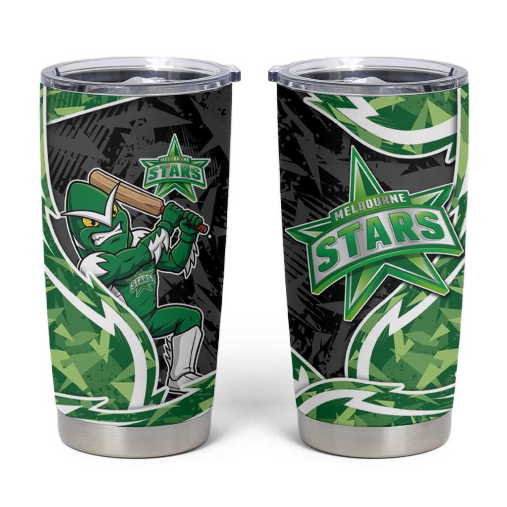 Melbourne Stars Tumbler Cup Flaming Lightning Storm Geometric Sports Mascot Art