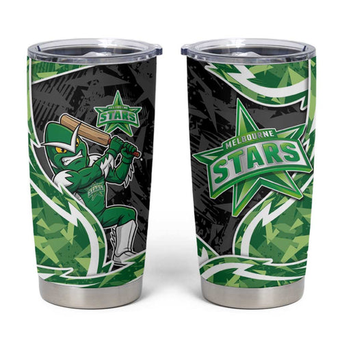 Melbourne Stars Tumbler Cup Flaming Lightning Storm Geometric Sports Mascot Art