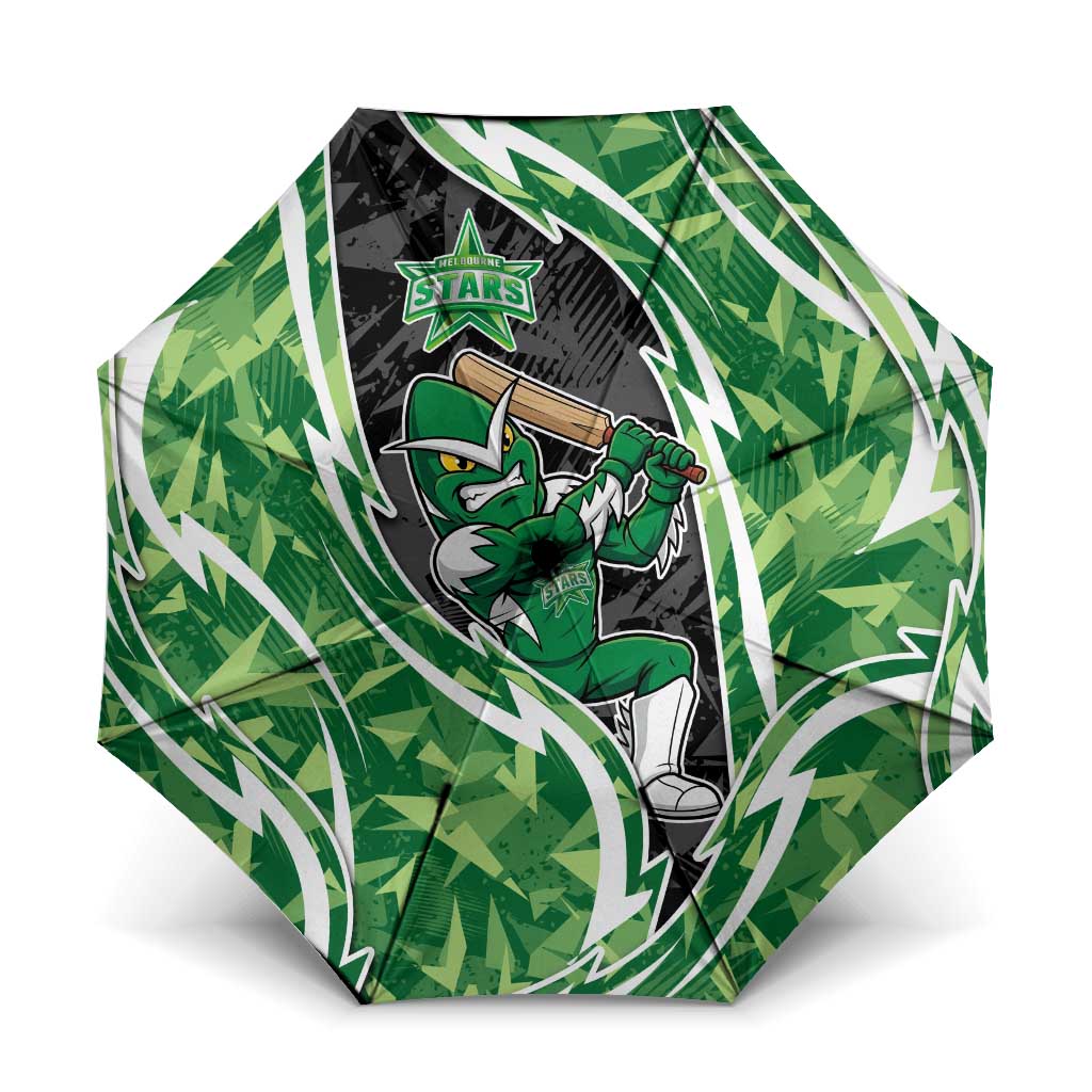 Melbourne Stars Umbrella Flaming Lightning Storm Geometric Sports Mascot Art