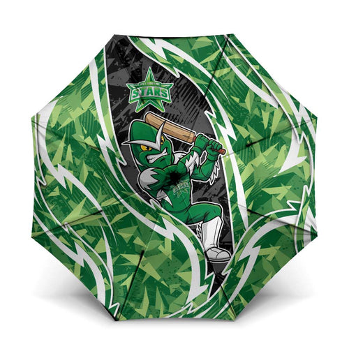 Melbourne Stars Umbrella Flaming Lightning Storm Geometric Sports Mascot Art