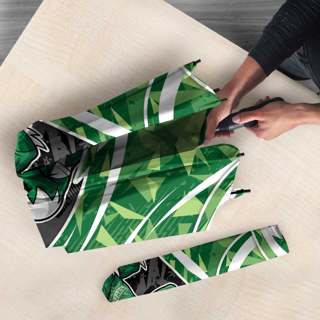 Melbourne Stars Umbrella Flaming Lightning Storm Geometric Sports Mascot Art