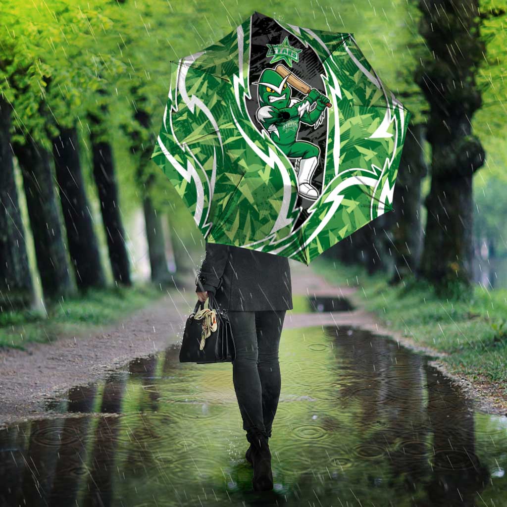 Melbourne Stars Umbrella Flaming Lightning Storm Geometric Sports Mascot Art