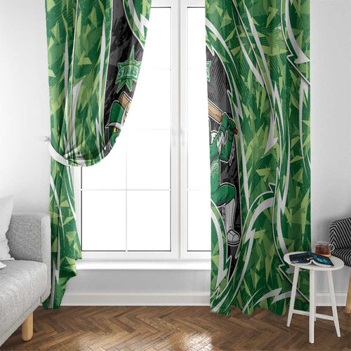 Melbourne Stars Window Curtain Flaming Lightning Storm Geometric Sports Mascot Art