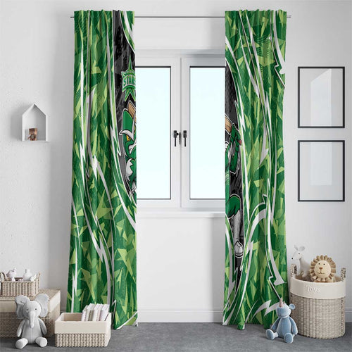 Melbourne Stars Window Curtain Flaming Lightning Storm Geometric Sports Mascot Art