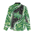 Melbourne Stars Women Casual Shirt Flaming Lightning Storm Geometric Sports Mascot Art