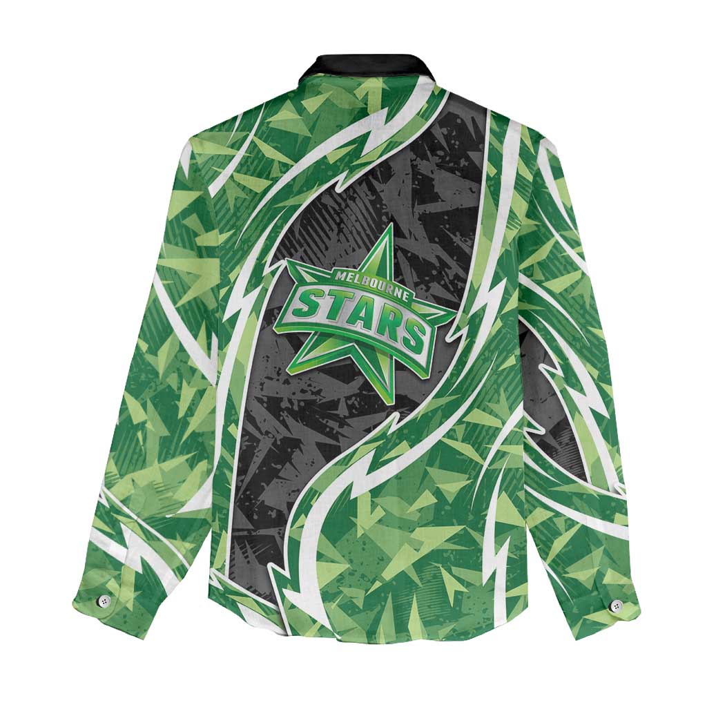 Melbourne Stars Women Casual Shirt Flaming Lightning Storm Geometric Sports Mascot Art