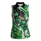 Melbourne Stars Women Sleeveless Polo Shirt Flaming Lightning Storm Geometric Sports Mascot Art