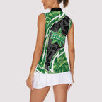 Melbourne Stars Women Sleeveless Polo Shirt Flaming Lightning Storm Geometric Sports Mascot Art
