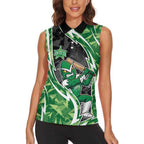 Melbourne Stars Women Sleeveless Polo Shirt Flaming Lightning Storm Geometric Sports Mascot Art