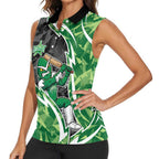 Melbourne Stars Women Sleeveless Polo Shirt Flaming Lightning Storm Geometric Sports Mascot Art