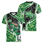 Melbourne Stars Women V-Neck T-Shirt Flaming Lightning Storm Geometric Sports Mascot Art