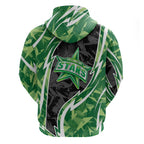 Melbourne Stars Zip Hoodie Flaming Lightning Storm Geometric Sports Mascot Art