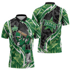 Melbourne Stars Zipper Polo Shirt Flaming Lightning Storm Geometric Sports Mascot Art