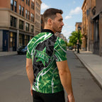 Melbourne Stars Zipper Polo Shirt Flaming Lightning Storm Geometric Sports Mascot Art