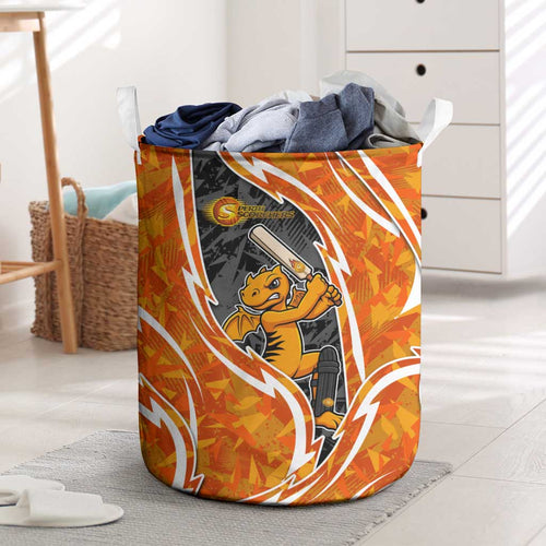 Perth Scorchers Laundry Basket Flaming Lightning Storm Geometric Sports Mascot Art