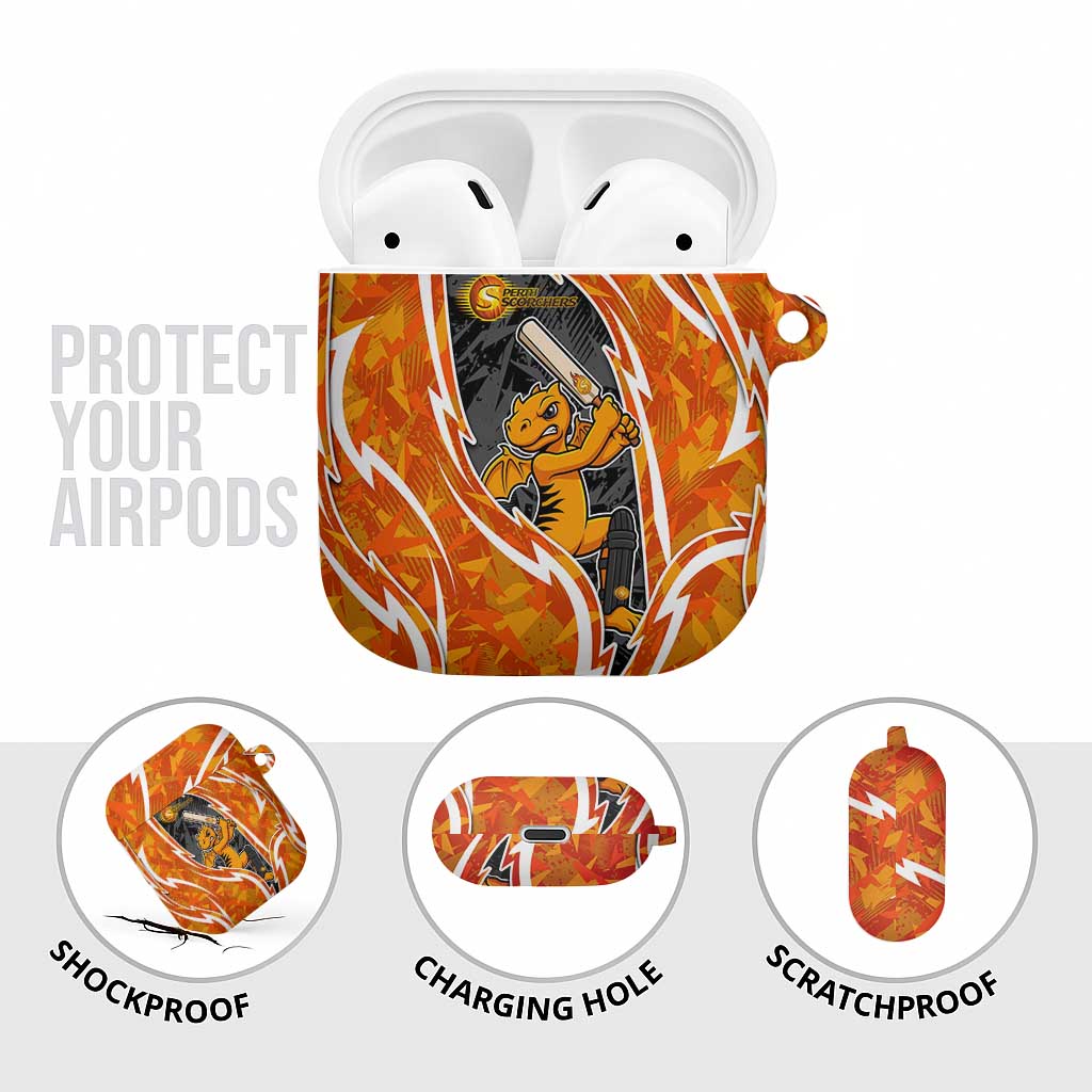 Perth Scorchers AirPods Case Flaming Lightning Storm Geometric Sports Mascot Art