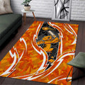 Perth Scorchers Area Rug Flaming Lightning Storm Geometric Sports Mascot Art