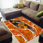Perth Scorchers Area Rug Flaming Lightning Storm Geometric Sports Mascot Art