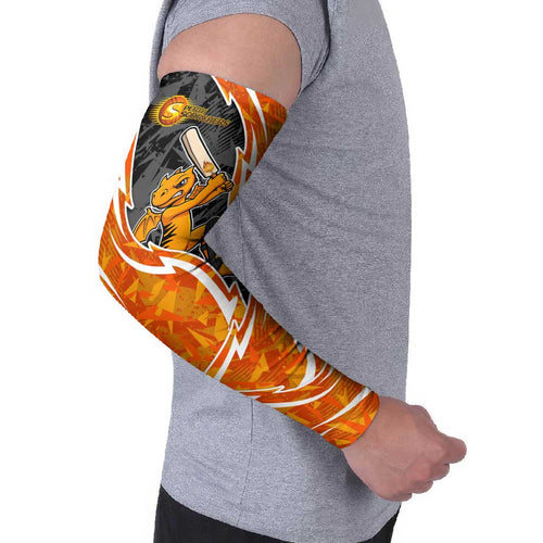 Perth Scorchers Arm Sleeves Flaming Lightning Storm Geometric Sports Mascot Art