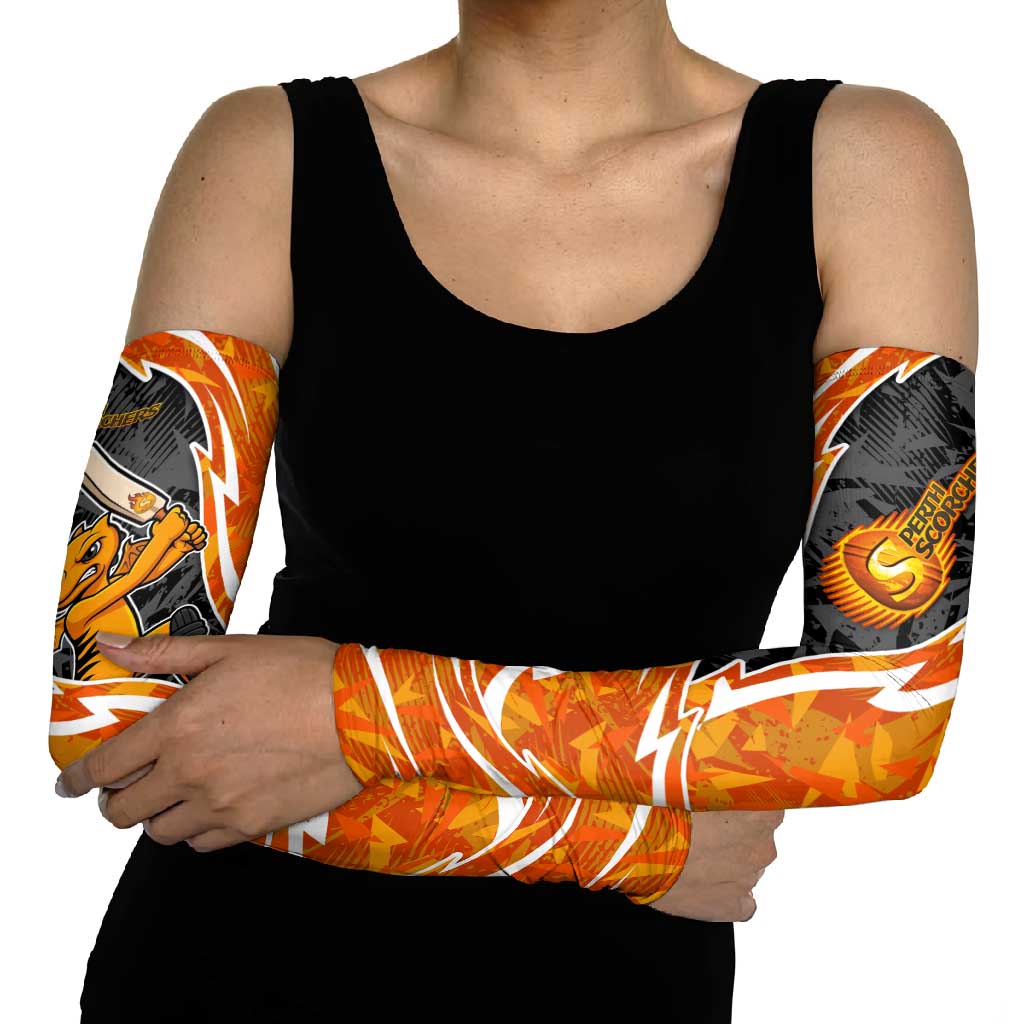 Perth Scorchers Arm Sleeves Flaming Lightning Storm Geometric Sports Mascot Art