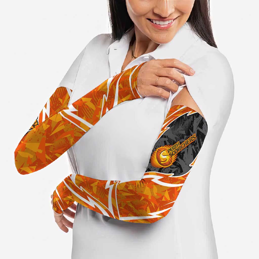 Perth Scorchers Arm Sleeves Flaming Lightning Storm Geometric Sports Mascot Art