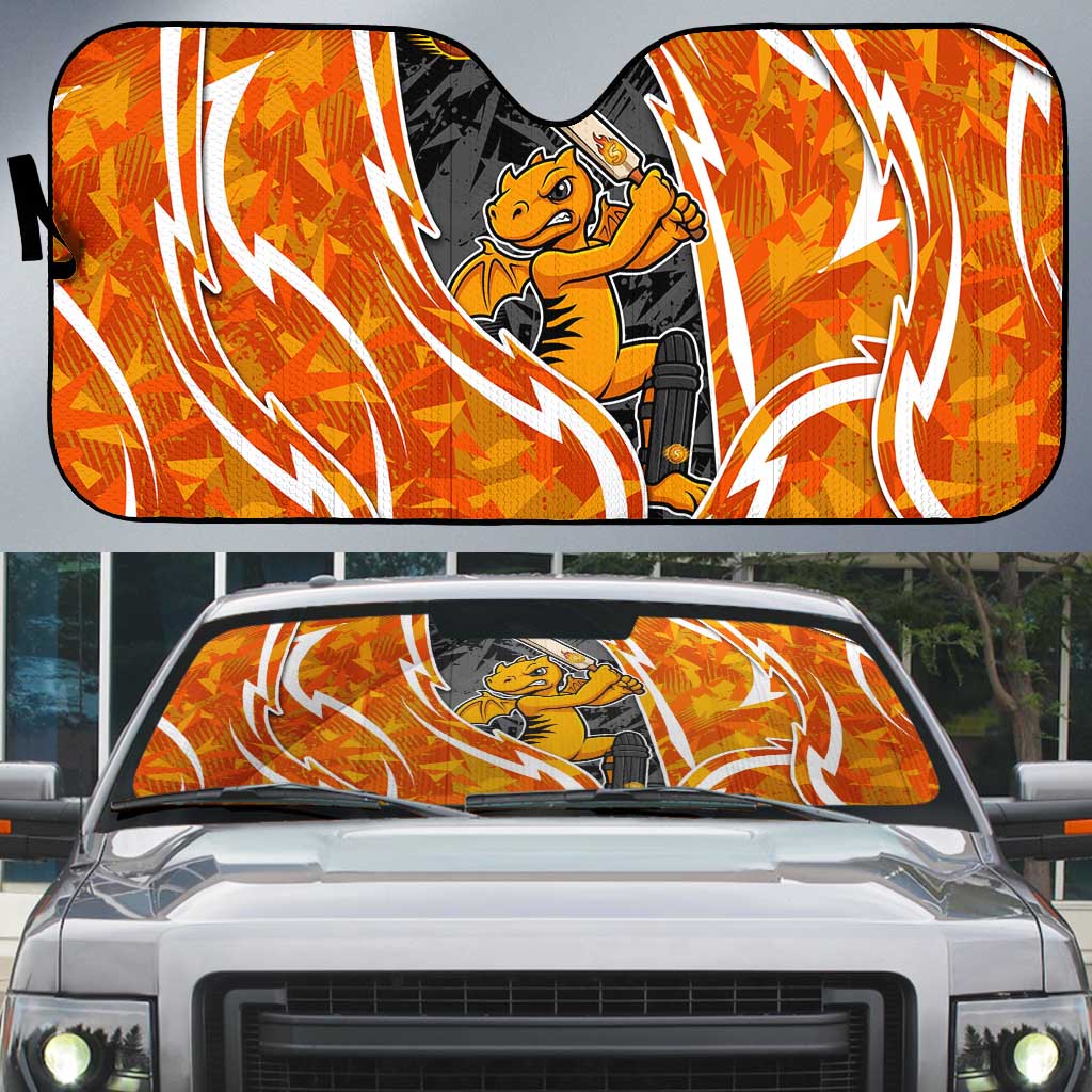 Perth Scorchers Auto Sun Shade Flaming Lightning Storm Geometric Sports Mascot Art