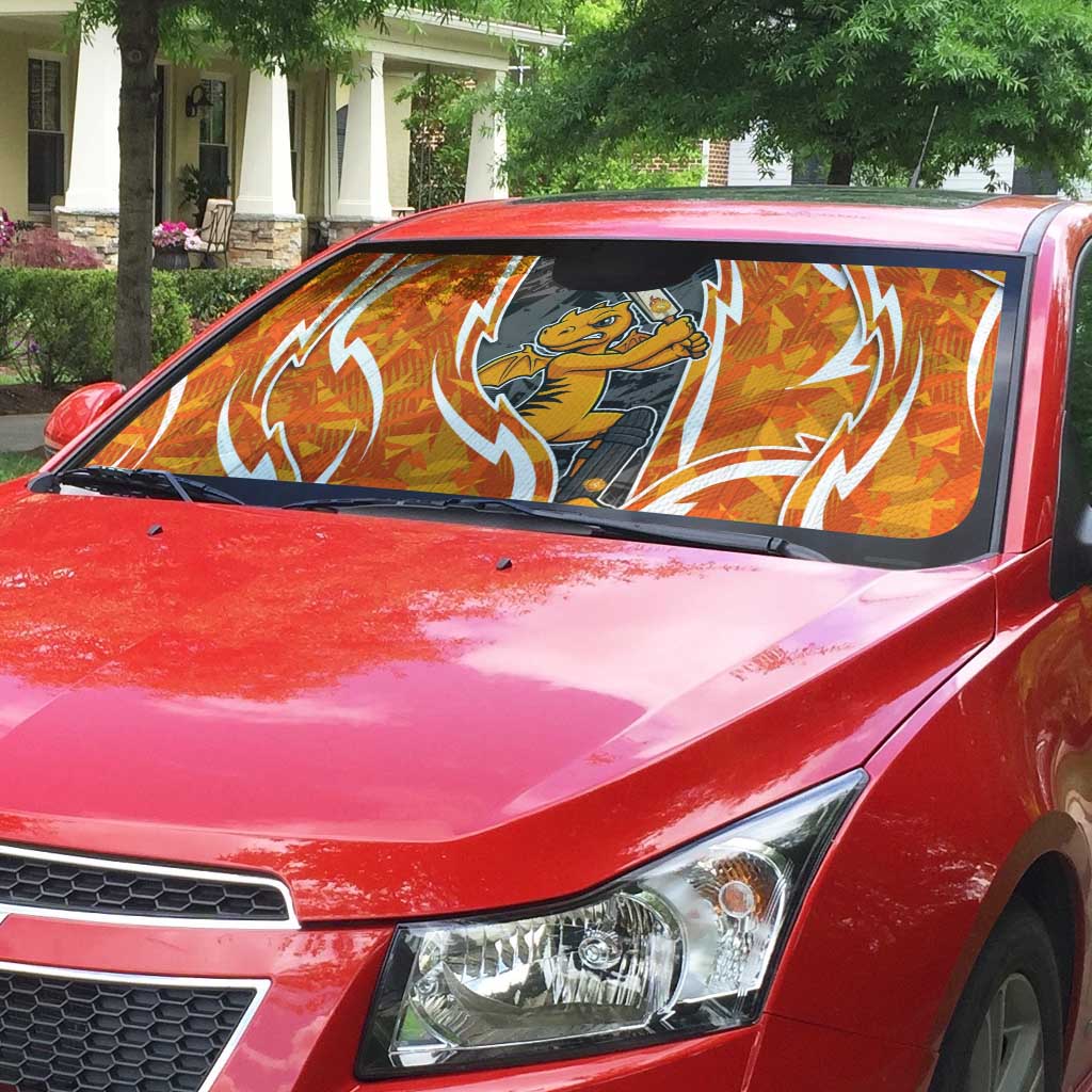 Perth Scorchers Auto Sun Shade Flaming Lightning Storm Geometric Sports Mascot Art