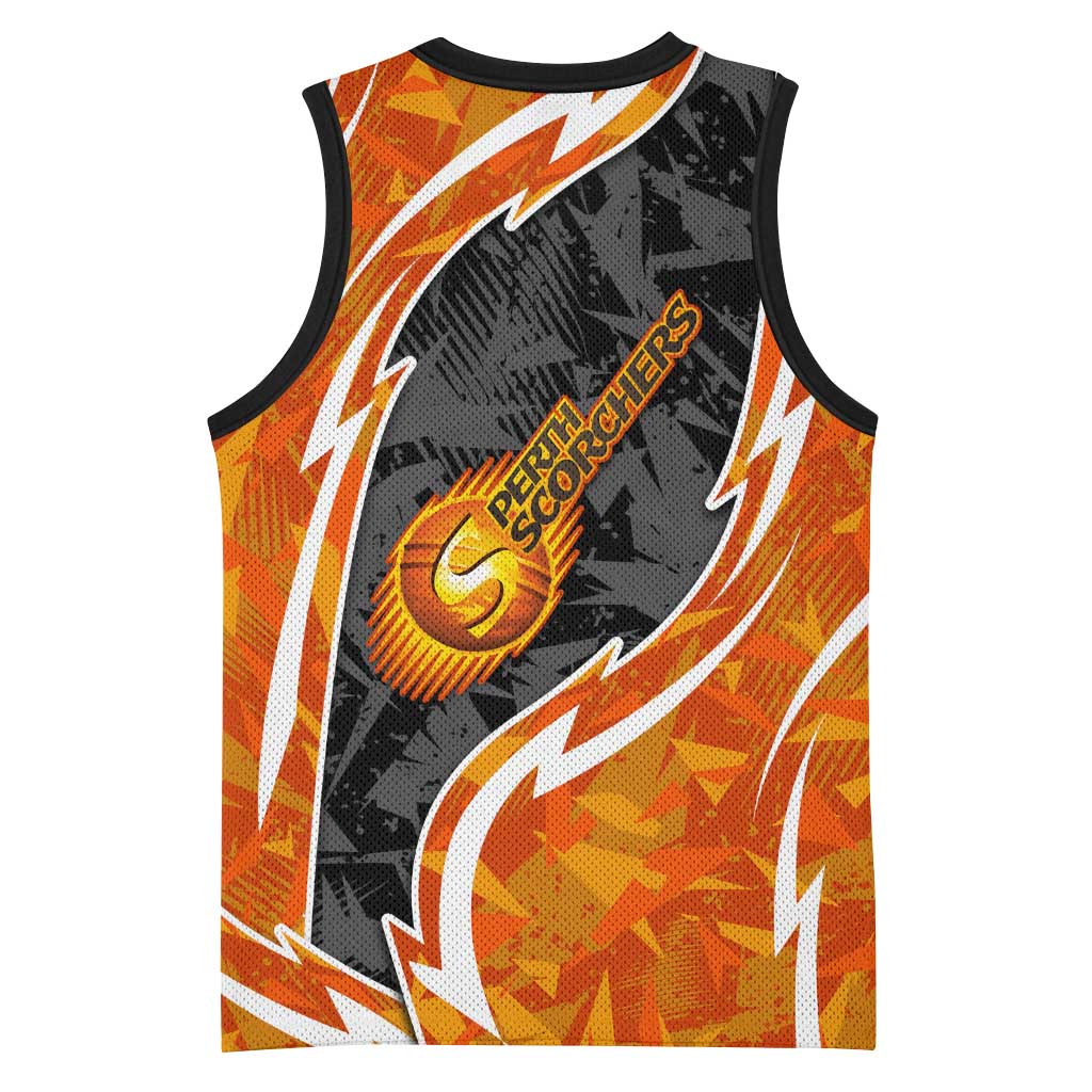 Perth Scorchers Basketball Jersey Flaming Lightning Storm Geometric Sports Mascot Art