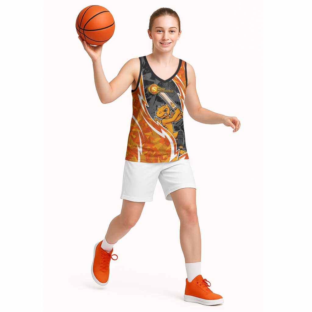 Perth Scorchers Basketball Jersey Flaming Lightning Storm Geometric Sports Mascot Art