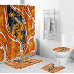 Perth Scorchers Bathroom Set Flaming Lightning Storm Geometric Sports Mascot Art